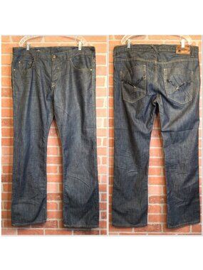 Mens Syn Jeans Prankster Straight Leg Denim Button Fly Pants 40x34